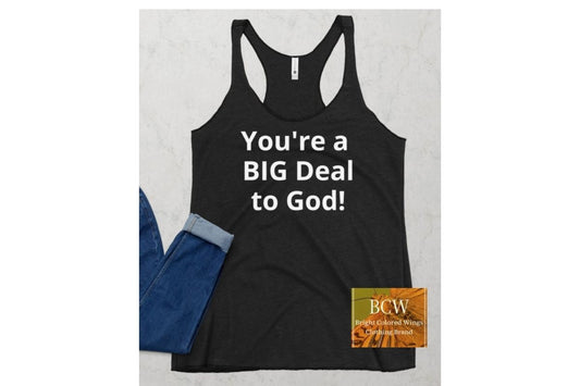 Women's racerback tank great to workout in. shop www.brightcoloredwings.com