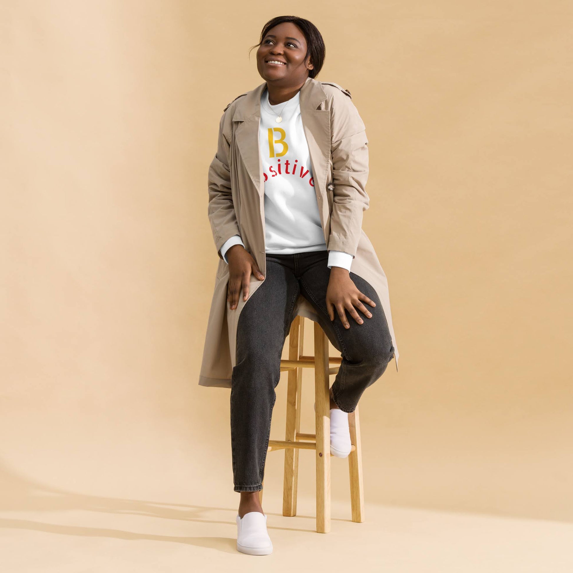 B positive unisex-premium-sweatshirt-white shop the look. On The Website www.brightcoloredwings.com 