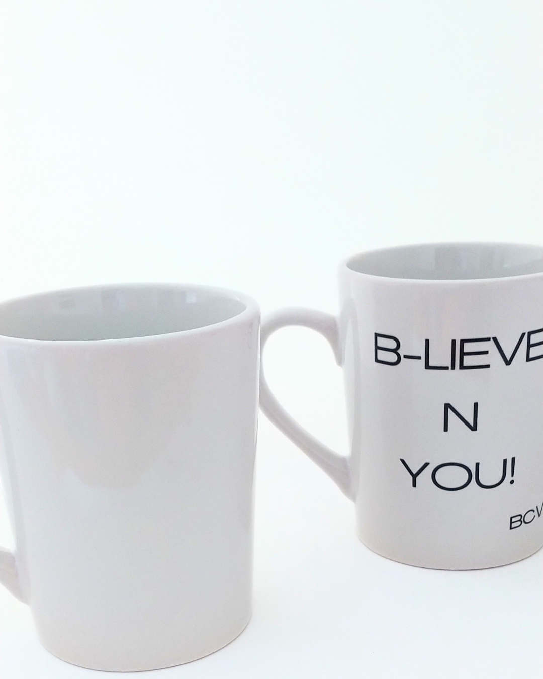 White encouraging mug for everyday! Coffee tea, water, wine. Shop the website www.brightcoloredwings.com 