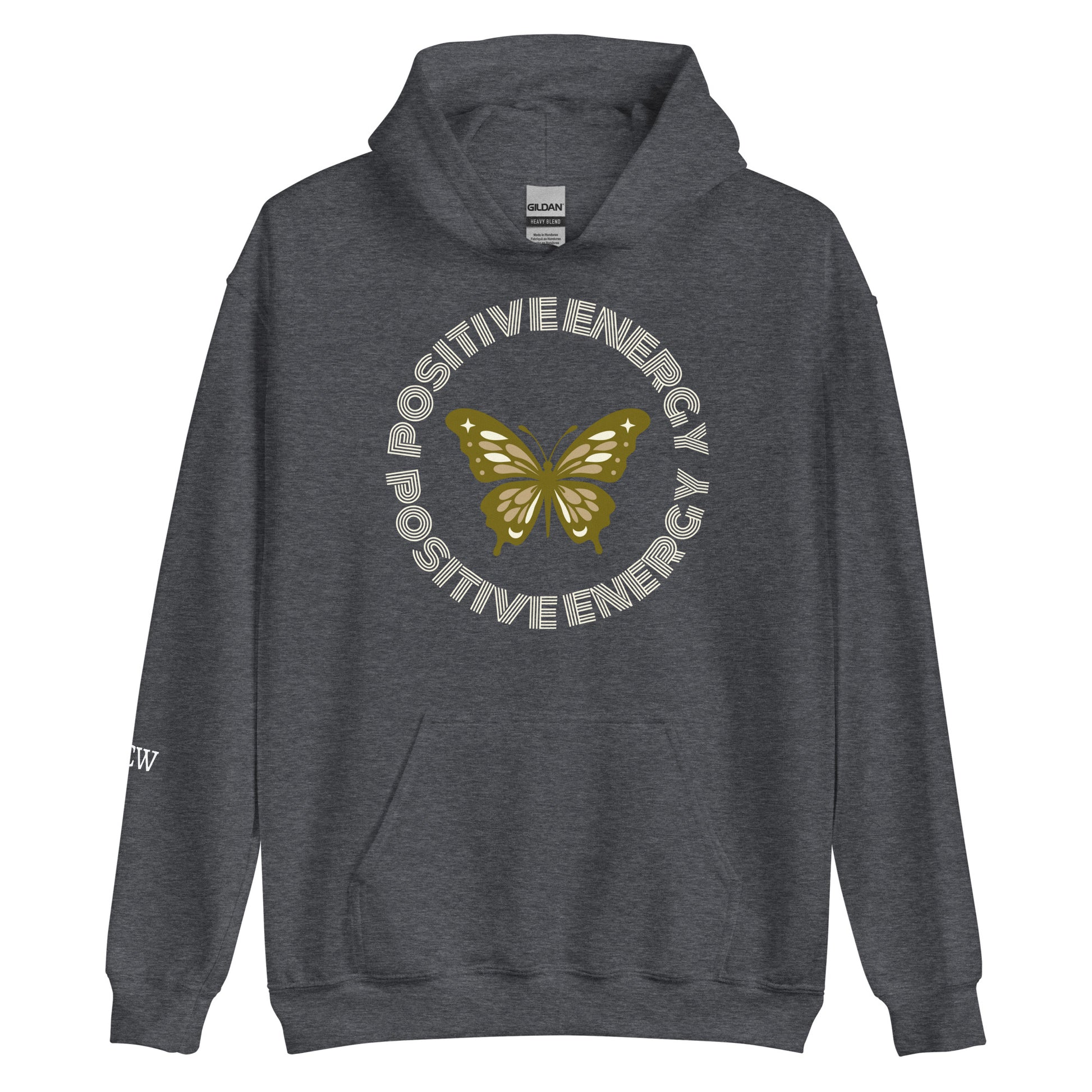 Heather Grey Unisex cozy hoodie. Energy is everything. 