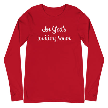 Get it in red, black and white. Unisex long sleeve crewneck tshirt. 