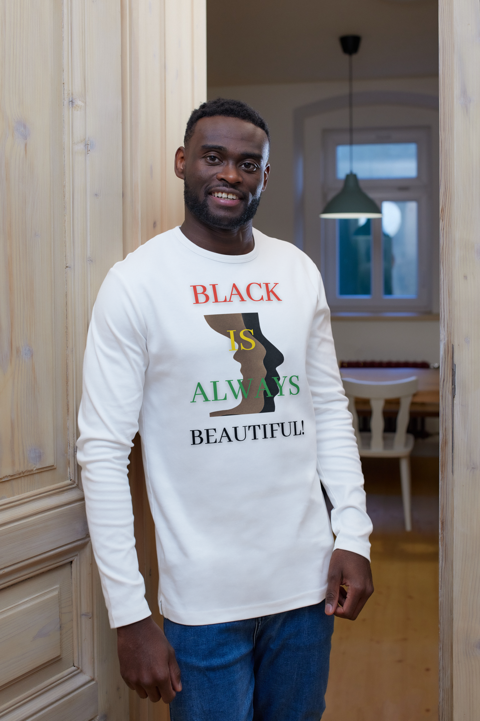 Black History Month is in February. Celebrate all year shop this long sleeve T-shirt via the website www.brightcoloredwings.com 