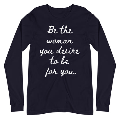 Navy-long-sleeve-tee- for woman www.brightcoloredwings.com